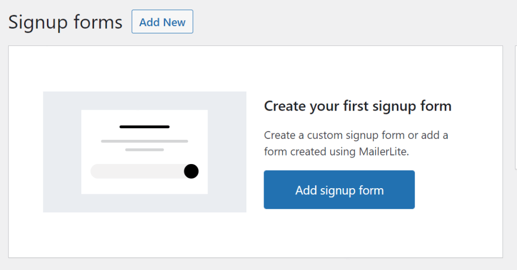 Create MailerLite form for WordPress